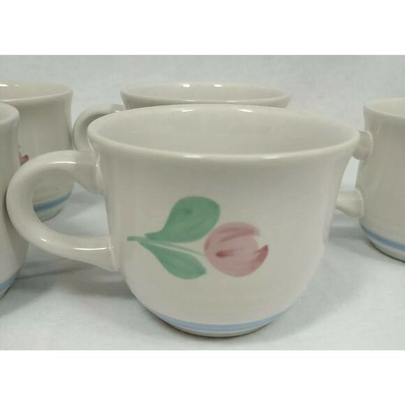 International Tableworks Tulipano Capri Stoneware Cups Set of 5 – Floral Vintage - Picture 1 of 9